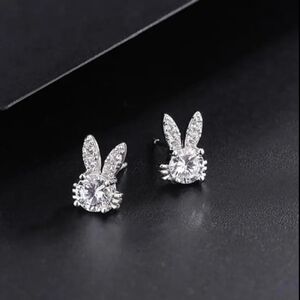 Rhinestone Bunny Earrings
